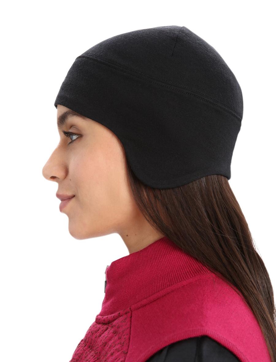 Icebreaker Unisex Merino Quantum Beanie Naisten Hatut Mustat | FI 1472MQZA